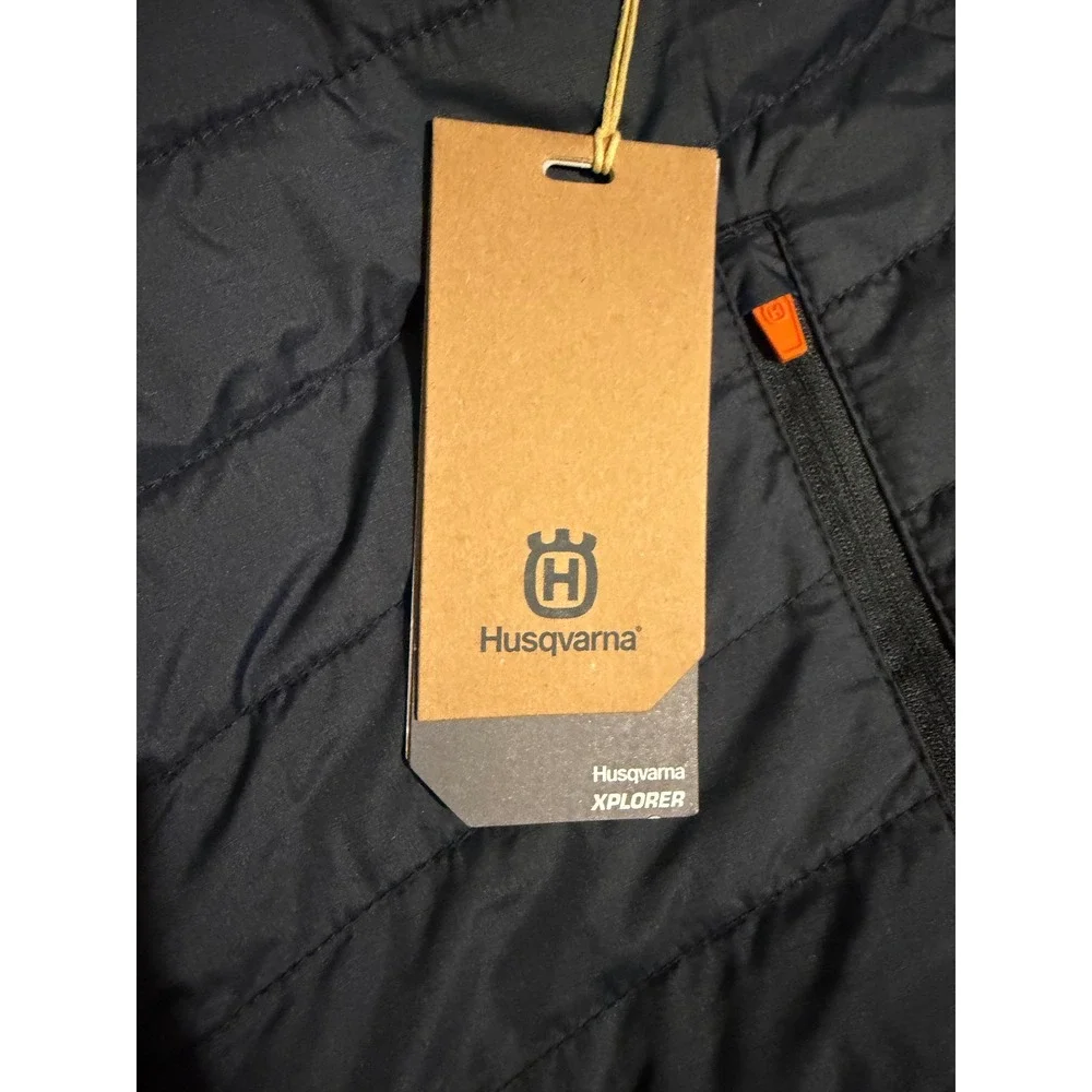 Husqvarna Xplorer Uplegga Mens Convertible Puffer Jacket Vulcan Navy Blue S NEW
